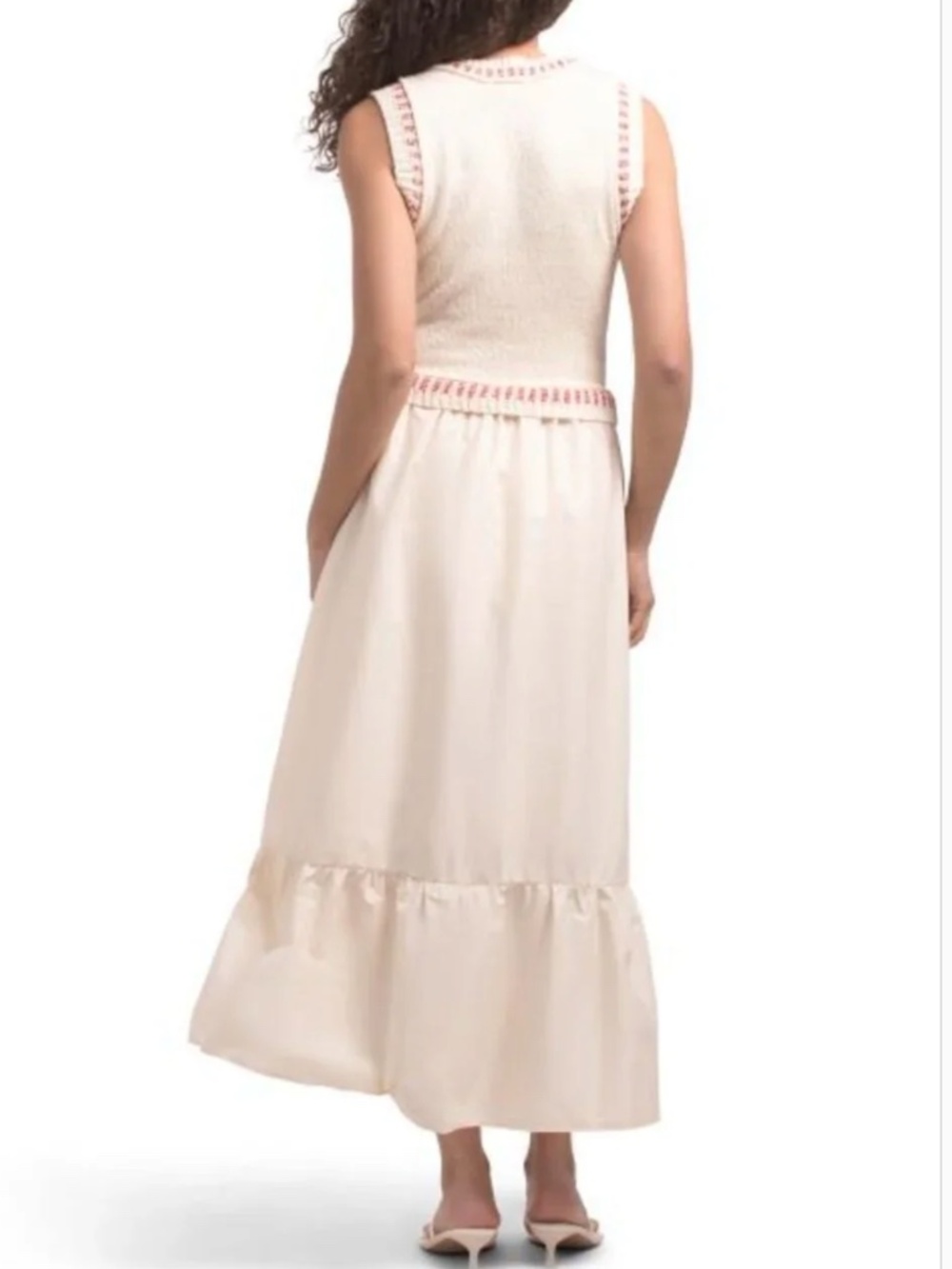 Moon River Nautical two-fer maxi dress sweater bodice sailboat cotton skirt XS - Picture 2 of 5